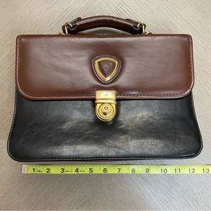 Briefcase Style Purse With Strap Aliz Black Brown Gold